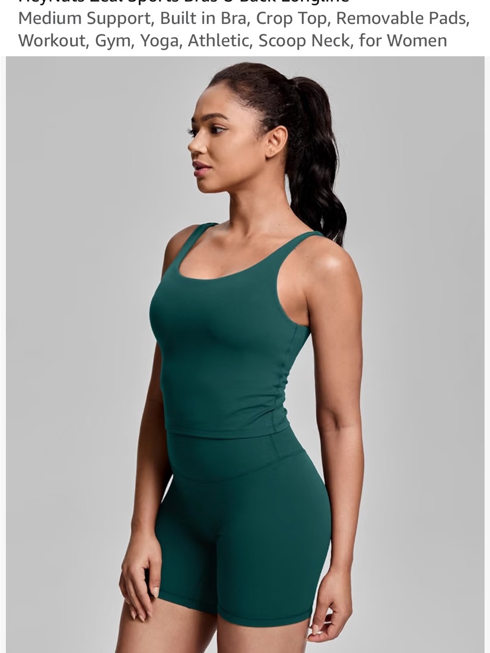 Hey Nuts Scoop Neck Crop Tank - Teal